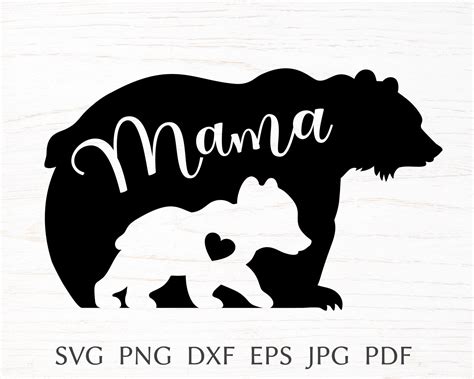 Mama bear with baby bear svg cut file for cricut animal | Etsy