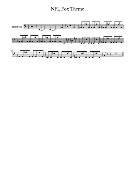 NFL Fox Theme - Bone Sheet music for Trombone (Solo) | Musescore.com