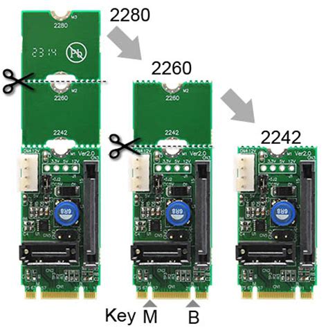 M2S V2.0 (SATA to M.2-Socket2-B+M-2242-SATA Adapter with SATA Power) - M-FACTORS Storage