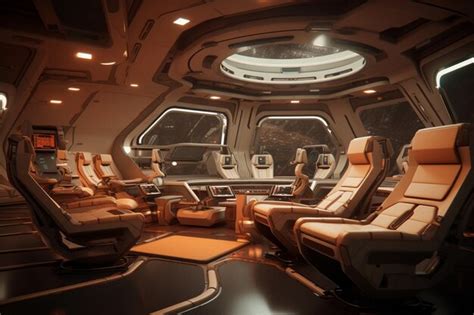 Premium AI Image | futuristic spaceship interior