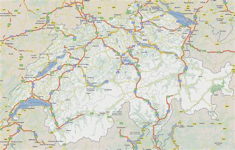 Large road map of Switzerland with cities | Switzerland | Europe ...