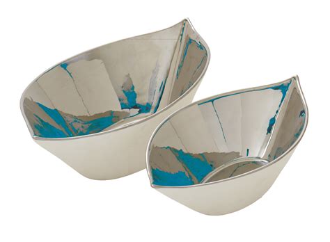 Great Ceramic Silver Bowl Set Of 2 12" 16"W - Walmart.com