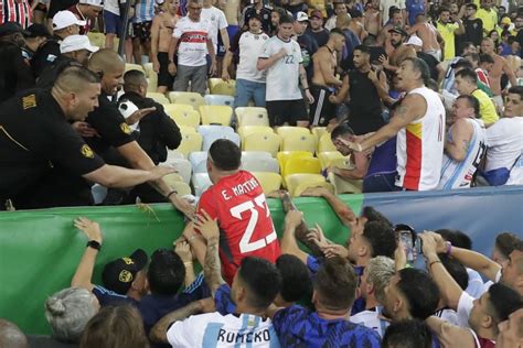 Watch: Brazil-Argentina soccer game marred by brawl between police ...