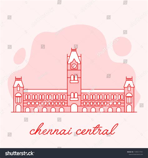 Chennai Central Railway Station Vector Illustration Stock Vector ...