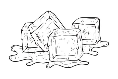 melted ice cubes with hand drawing style 21470670 Vector Art at Vecteezy