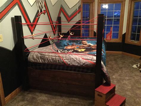 WWE ring bed | Wwe bedroom decor, Bedroom color schemes, Bedroom decor