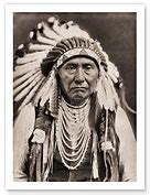 Chief Joseph Nez Percé - War Bonnet - North American Indian - Fine Art Black & White Carbon ...