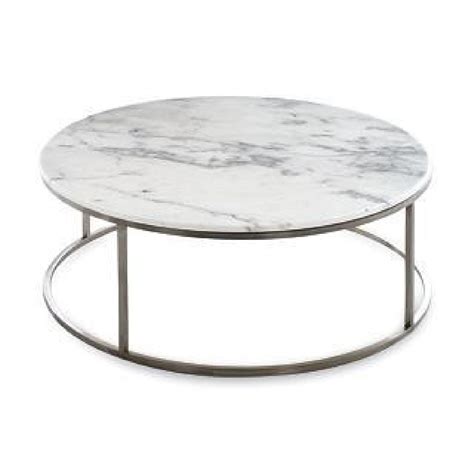 Round Coffee Table w/ Marble Top & Metal Base - AptDeco