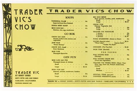 Trader Vic's Original Menu, 1937 : VintageMenus