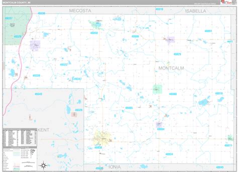 Montcalm County Wall Map Premium Style