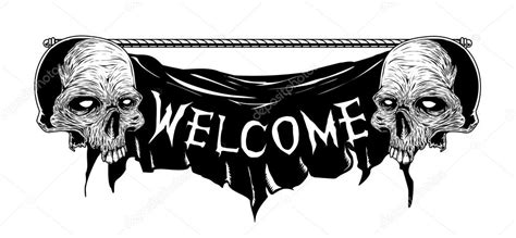 Skull Welcome Banner Stock Vector by ©persetan 37560453