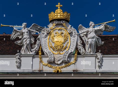 Habsburg coat of arms, Hofburg Palace, Vienna, Austria Stock Photo - Alamy