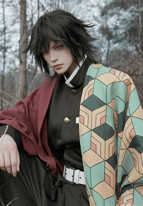 Demon Slayer Cosplay Giyu Tomioka Kimetsu No Yaiba Kny Men S Fashion ...