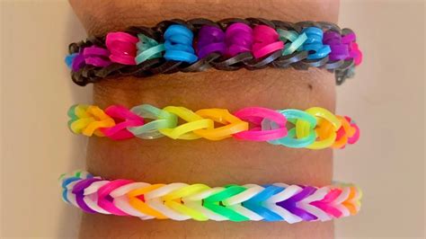 How to Make 3 EASY Rubber Band ONLY Bracelets | Rainbow Loom Tutorial ...