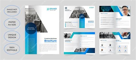 Premium Vector | 8 pages brochure template