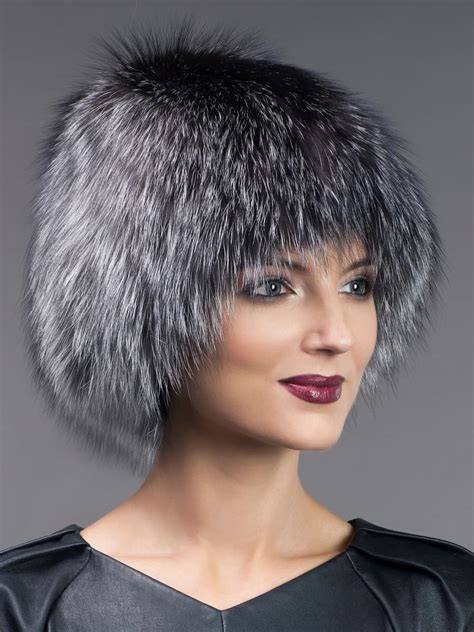 Knitted Wool & Silver Fox Stretchy Fur Hat | NordFur