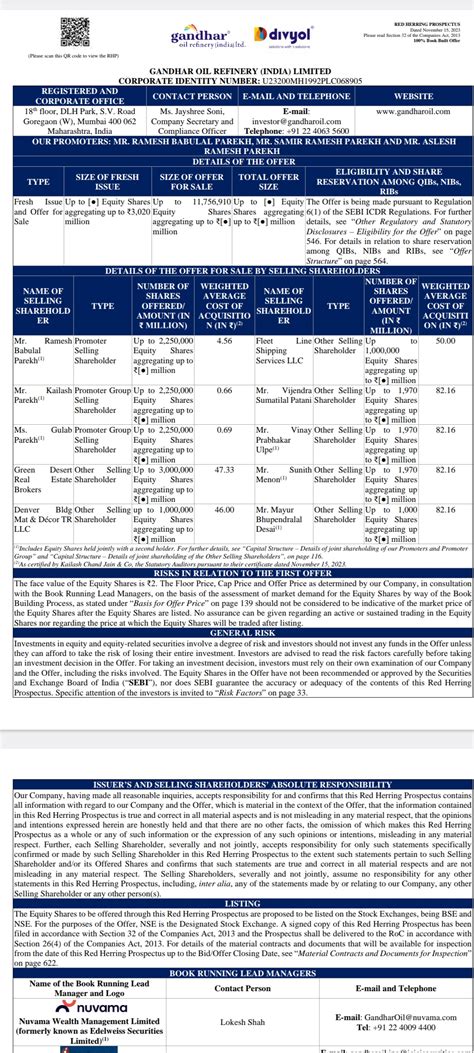 Gandhar Oil Refinery (India) Limited IPO Message Board - Page 17