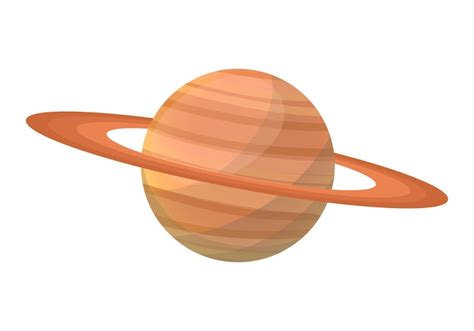 Planeta saturno con anillos, colección planetas del sistema solar, ilustración de estilo de ...