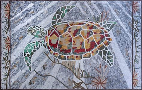 Sea Turtle Mosaic Art Design | Marine Life&Nautical | Mozaico