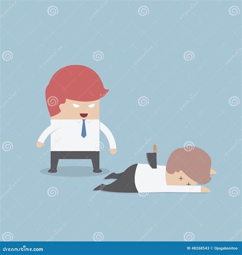 Businessman Stabbed His Friend in the Back Stock Illustration ...