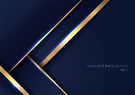 Abstract elegant blue geometric overlap layers with stripe golden lines ...