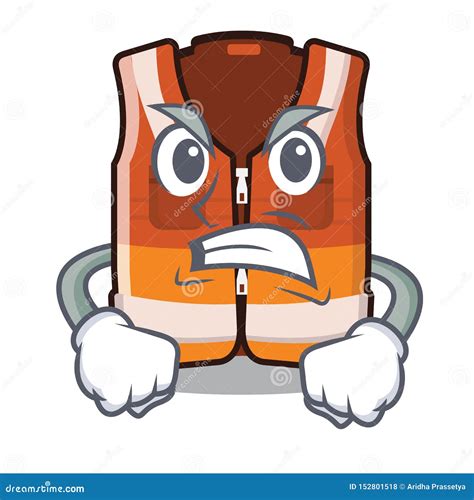 Angry Safety Vest in the Cartoon Shape Stock Vector - Illustration of angry, protect: 152801518