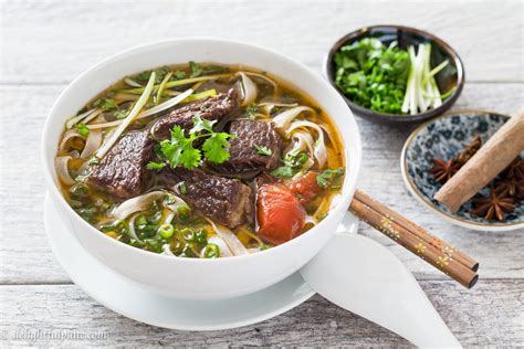 Vietnamese Beef Stew Pho Noodle Soup (Pho Bo Sot Vang) - Delightful Plate