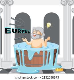 Archimedes Bathtub Cartoon Word Eureka Illustration Stock Vector (Royalty Free) 2132038893 ...