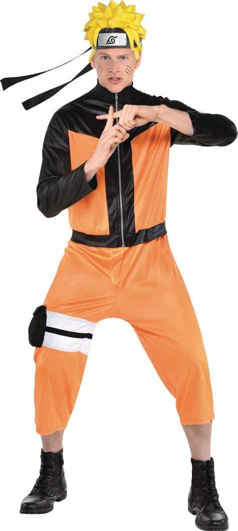 Men's Naruto: Shippuden Orange Anime Jumpsuit with Wig Halloween ...