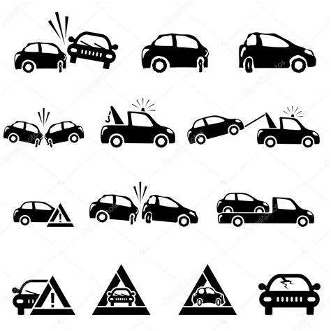 Icons set of car accident — Stock Vector © strejman #33654571