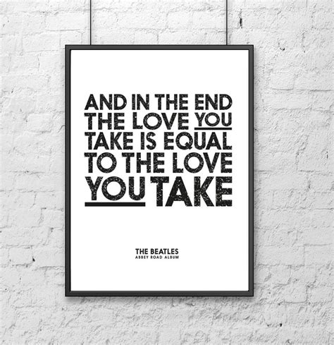 The End lyrics The Beatles art Beatles art Song lyrics wall