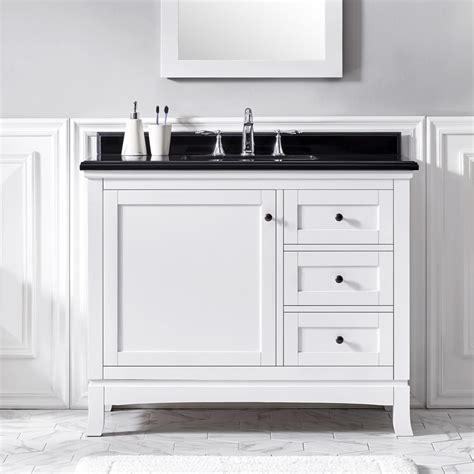 Shop OVE Decors Sophia White Undermount Single Sink Birch Bathroom Vanity with Granite Top ...