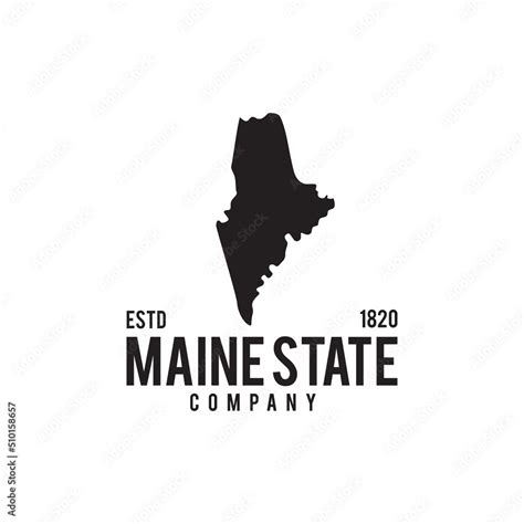 Maine state outline map logo design Stock Vector | Adobe Stock