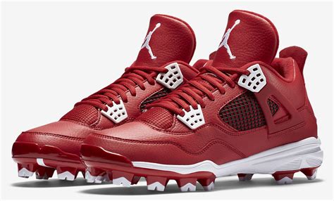 Air Jordan 4 Red Cleats Sole Swap Custom - Sneaker Bar Detroit