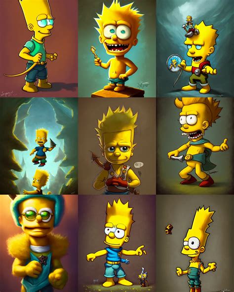 cute little anthropomorphic bart simpson cute and | Stable Diffusion