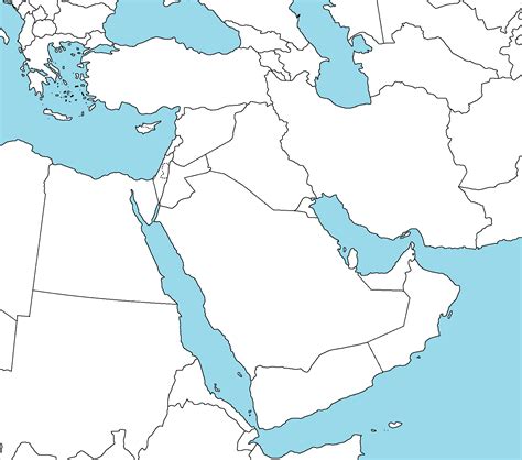 Middle East Map Blank Printable - Free Printable Templates