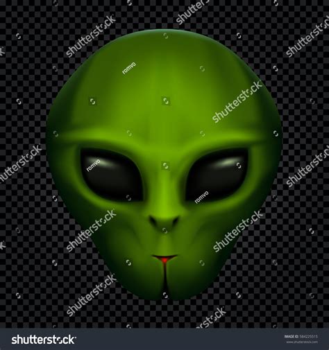 Green Alien Face Black Eyes On Stock Vector (Royalty Free) 584225515 | Shutterstock