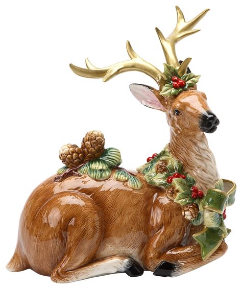 Reindeer Pinecone Figurine - Traditional - Holiday Accents And ...