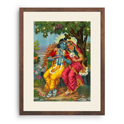 Radha Krishna Painting Painting & Wall Art Print by Raja Ravi Varma ...