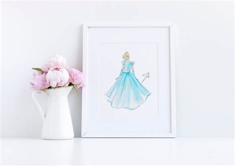 The Glass Slipper fashion Illustration Print Home Decor - Etsy