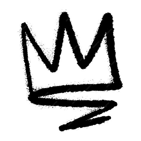 Premium Vector | Crown graffiti art black spray paint illustration ...