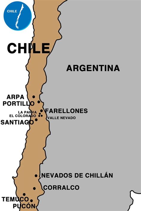 Chile Ski Resorts Map