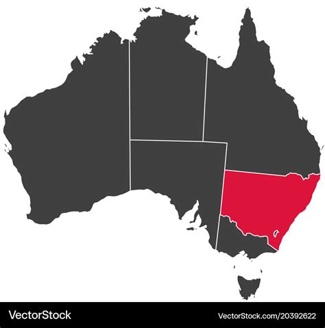 Map of australia - new south wales Royalty Free Vector Image