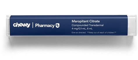 MAROPITANT CITRATE COMPOUNDED Transdermal for Dogs & Cats, 4-mg/0.1-mL, 6 mL, 2 Clicks=0.1-mL ...