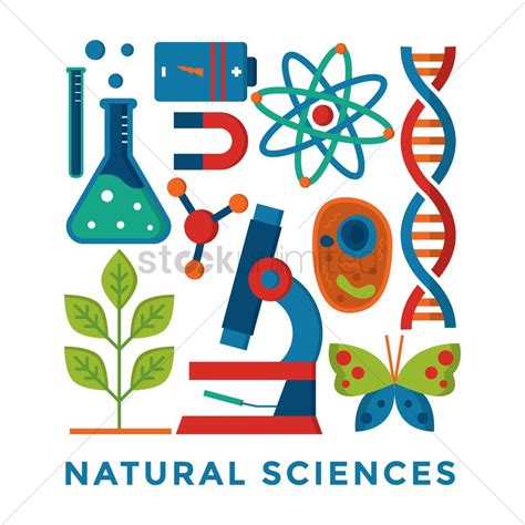 Logo for Natural Science with Plants and Chemical Symbols