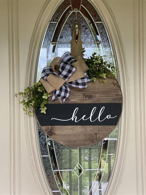 Front Door Decor | Circle Door Sign | Circle Front Door Decor | Farmhouse Decor | Front Door ...