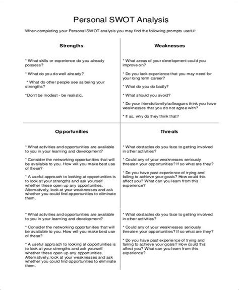 26+ Personal SWOT Analysis Templates Free PDF, Doc, PPT Examples