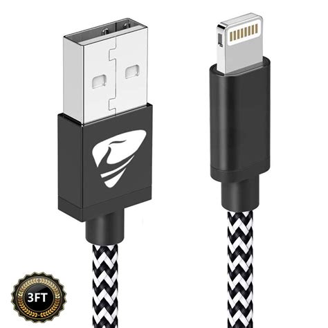 iPhone Charger Cable, Aioneus 3FT Lightning Cable Nylon Braided Data ...