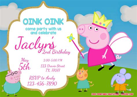 FREE Printable Peppa Pig Invitation Templates | FREE Printable Birthday Invitation Templates ...