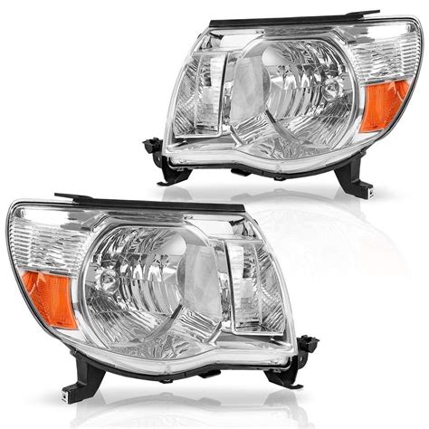 Headlights Assembly Left+Right Chrome Headlamp Lamps For 2005-2011 ...